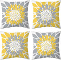 Qahing Pack of 4 Fall Outdoor Waterproof Pillow Covers 20x20 Decorative Outdoor Throw Pillows Garden Square Cushion Cases for Patio Furniture, Couch, Tent Sunbrella, Bench, Mustard Yellow Grey