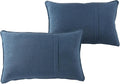 Greendale Home Fashions Sunbrella 21'' x 14'' Rectangle Outdoor Throw Pillow with Removable Cover (Set of 2), Spectrum Denim
