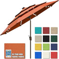 EliteShade USA 10-Year-Non-Fading Solar 9ft 3 Tiers Market Umbrella with 80 LED Lights Patio Umbrellas Outdoor Table with Ventilation,Rust