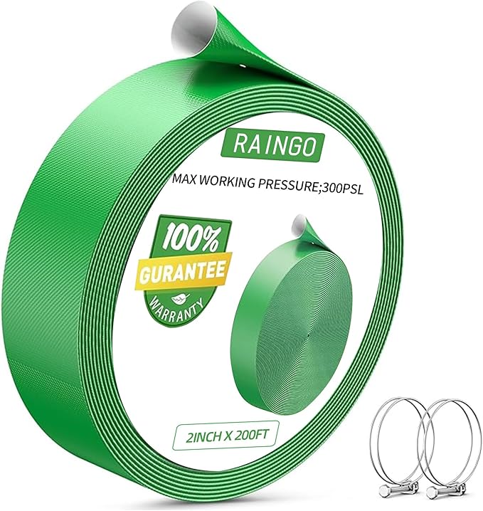 2" x 200' Pool Backwash Hose: Pool Drain Hose, Sump Pump Hose with Heavy-Duty 3-Layer, Lightweight, Kink-Resistant for Pool Drain, Irrigation
