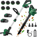KIMO Weed Wacker and Blower Combo w/2 x 2.0Ah Battery & Charger, 12 Inch String Trimmer w/6pcs Replacement Spools, 4-in-1 Leaf Blower Cordless w/Vacuum, 3 Nozzles & 20" Extended Tube for Yard, Garden