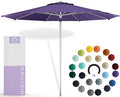 Midtown Umbrellas Push Pop Sunbrella Umbrella 8 Feet Outdoor Umbrella in Bengali Purple Fabric - Patio Umbrella, Backyard Umbrella, Garden Umbrella, Picnic Table Umbrella & Pool Umbrella - Black Pole