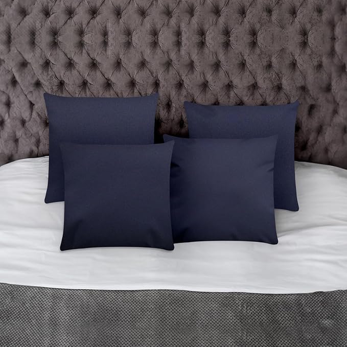 Covers & All Premium Square Throw Pillow Inserts with Covers Set of 4, 26 x 26 Inches Navy Blue, Decorative Cushions for Couch Sofa Home Decor Office Travel UV Resistant Waterproof Soft Cushions