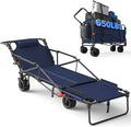 LEVELEVE Heavy Duty Folding Wagon - 2-in-1 Collapsible Cart, 650lb Capacity, All-Terrain Wheels w/Brakes & Side Pockets