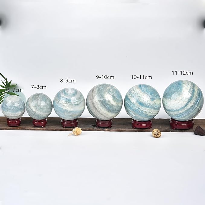 JIC Gem Natural Large Healing Crystal Sphere Ball Trolleite Crystal Decorative Ball Chakra Meditation Fengshui (110-120mm)