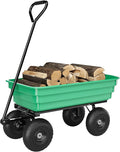 All-Terrain Garden Dump Cart with Removable Bed | 600Lb Heavy Duty Utility Wagon for Yard Work | 180° Pivoting Handle for Easy Control | Hauls Soil, Plants, Tools with Ease