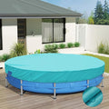 ECOOPTS 18 ft Waterproof Round Polyester Pool Cover for Above Ground Pools, Swimming Pool Cover Protector Winter Safety Cover (Turquoise)
