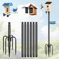 Gtongoko Smart Bird Feeder Pole 110 Inch Bluebird House Pole for Outdoors Weather Station Heavy Duty Metal Mounting Kit Adjustable Bird Feeder Stand Black