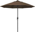 California Umbrella 9' Round Sunbrella Aluminum Outdoor Deck, Pool or Patio Umbrella, Crank Lift, Auto Tilt, Bronze Pole, Sunbrella Cocoa