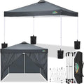 COBlZI 10x10 Pop Up Canopy Tent with 4 Removable Sidewalls，Waterproof Commercial Easy Adjustable Gazebo Tent with Air Vent, 4 Sandbags，4 Stakes & 8 Ropes（Tents for Party/Exhibition,Grey