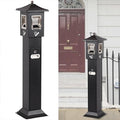 120cm Standing Waste Containers Trash Cans, Rubbish Bin Indoor Outdoor Stainless Steel Vertical Freestand Trash Bin with Key,Pub Hotel Restaurant Garden Standing Bin (A)