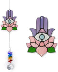 1 Layered Ornament Suncatcher - Hamsa Hand - Spiritual Protection Gift - Hand of Fatima Keepsake - Christmas Birthday Presents for Women, Men - Boho Home Decoration - Protection Hanging Decor