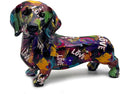 FUNSXBUG Colorful Dachshund Dog Statue Art Figurines Sculpture Collectibles Home Office Desktop Decor Outdoor Garden Display Decoration (Dachshund Dog 4)