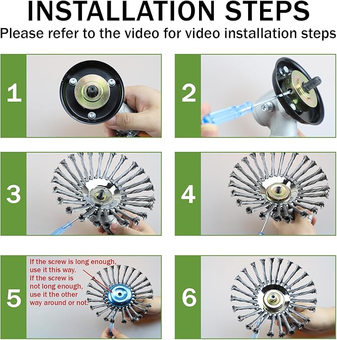 Steel Wire Grass Trimmer Head, Upgrade Bold 2.3 Times Steel Wire Weed Eater Head, for High-Power Lithium-Ion and Gasoline Weed Cutters, with Adapter, Wire Weed Trimmer Head（High Power 8In 3 Blade）
