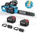 SEESII 40V 16-Inch Cordless Chainsaw: Brushless Electric Chain Saws with 2×4.0Ah Batteries & Charger, Tool-Free Chain Tension, Auto Oiling, for Tree Trimming, Wood Cutting, Yard Work