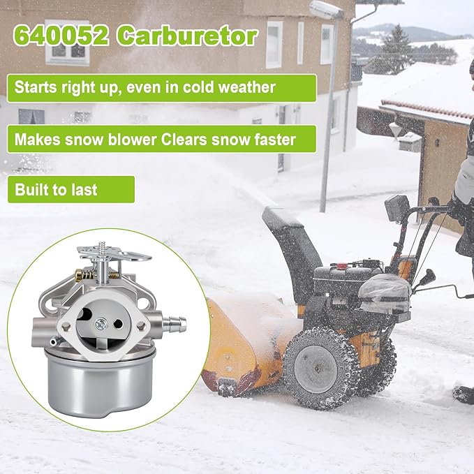640052 Carburetor Compatible with Tecumseh Hmsk80 Hmsk90 8hp 9hp 10hp Lh318sa Lh358sa for Snow Blower Generator Chipper Shredder 640054 640349 640058 640058A Oregon 50-659 Stens 520-926 Carb