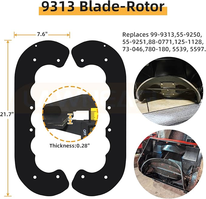 99-9313 Snow Blower Paddles Replaces Toro 99-9313 Kit, Toro Rotor Blade 99-9313, 99 9313, 55-9250, 55-9251, 88-0771 for Toro 621E, 621 QZE, 721E, CCR 2450, CCR 2000, CCR 3650 Snowthrowers