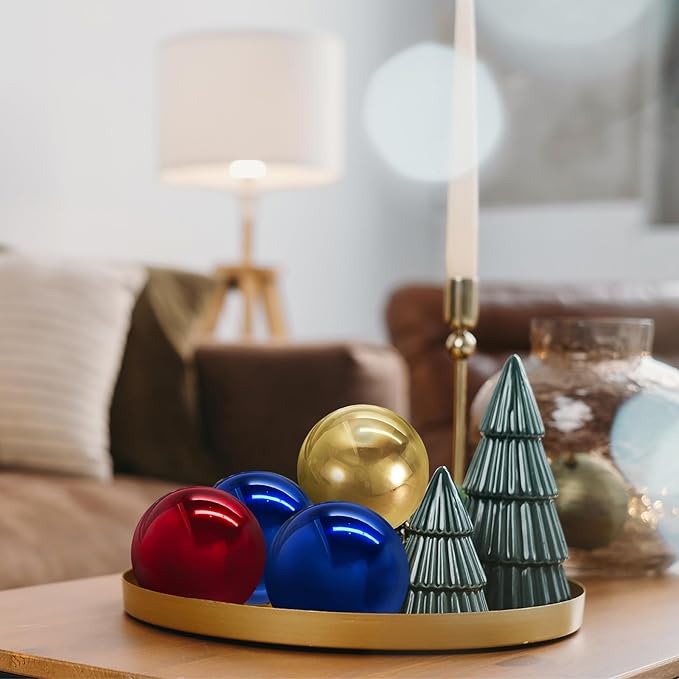 uxcell 2 Pcs Gazing Globe Decor Ball 3.5 Inch 90mm Reflective Garden Sphere Hollow Ball, Seamless Stainless Steel Gazing Ball, Smooth Mirror Globe for Garden Home Decor, Sapphire Blue