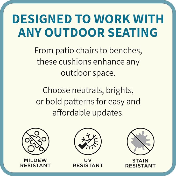 BrylaneHome Bench Cushion - 48" L x 18" W x 3" H - Patio & Outdoor - Water, Stain & Fade Resistant - Granada