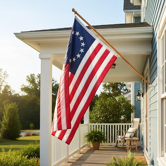 Homissor Betsy Ross Flag 2x3 Feet Embroidered 13 Star American Flags for 250th Anniversary Heavy Duty Outdoor Colonies Banner for Outside