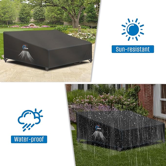 SIRUITON Garden Patio Rattan Daybed Cover Patio Bed Cover 69" W x 71" D x 31.5" H,Heavy Duty 420D Oxford Waterproof Outdoor Double Sofa/Patio Bed Lounger Covers