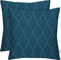 RSH DECOR: Square Throw Pillows Set of 2 | 17” x 17” | All-Weather Spun Fabric | Water and Fade-Resistant | Outdoor Accent Pillows for Patio Furniture | Fenbrook Blue