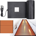 Snow Melting Mats for Roof Valley Walkways, Anti-Slip 120V Outdoor Heated Ice Removal, Roof Deicing System Black 19 in x 11.5 ft