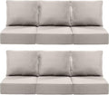 Luxury 24x24x6 Inch Outdoor Furniture Cushions Set of 6 - Comfortable Deep Seat Patio Zipper Chair Cushion for Outside Wicker Dining Rocking Swivel Chairs Loveseat Couch Sectional Sofa - Beige