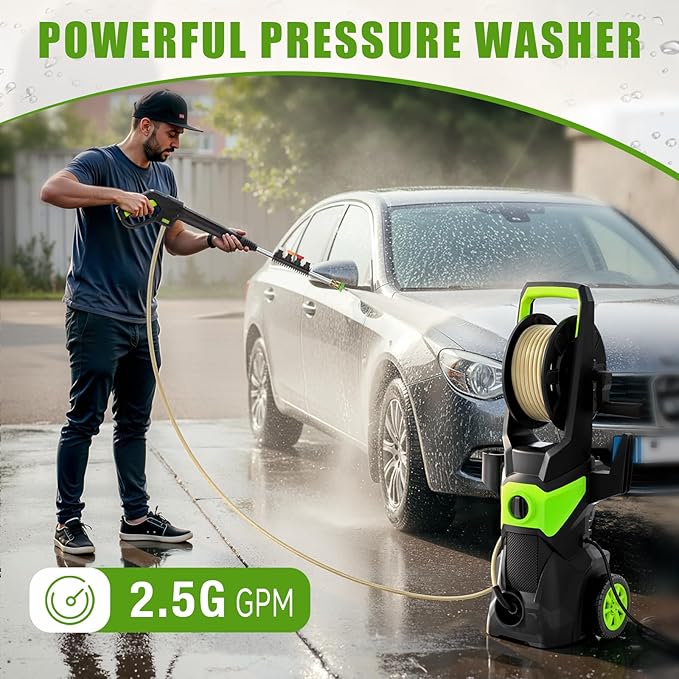 Washer with 4 Quick Connect Nozzles, Cleaning Machine with Foam Cannon