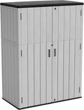 ZZM 57 Cu.ft Outdoor Storage Cabinet with One Tool Kit, Horizontal Storage Shed for Garage, Bike, Garbage Cans, Garden Accessories