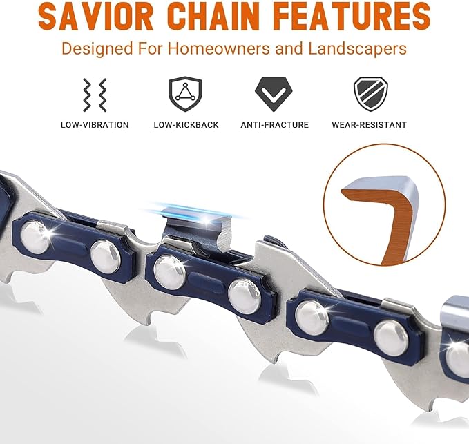 3PC 10 Inch Chainsaw Chain for Worx WG323 / WG323.9 / WG322 / WG322.9 Chainsaw, 10" Pole Saw Chain Replacement for EGO PSA1000 / PSA1020 / MPS1000 / MPS1001 / PPSX2504 10-Inch 56V Polesaw