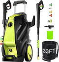 5000PSI Electric Pressure Washer with 33FT Hose 4.0GPM Power Washers Electric Powered Professional High Pressure Cleaner Machine, Foam Cannon, 4 Tips, powerwashers for Home Cars, Green