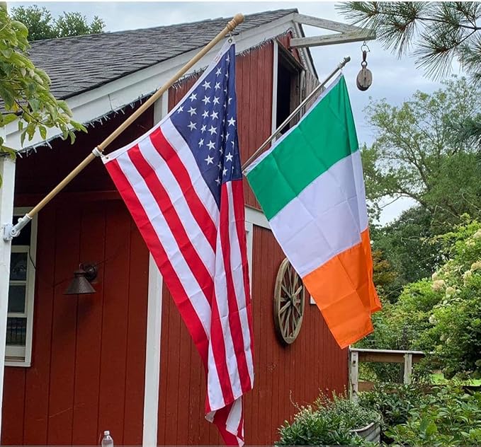 Ireland Flag 4x6 FT 100% Made in The USA-Heavy Duty Vibrant Colors Double Sided Irish National Flag with 2 Brass Grommets for Home/Company/Indoor Outdoor Decoration