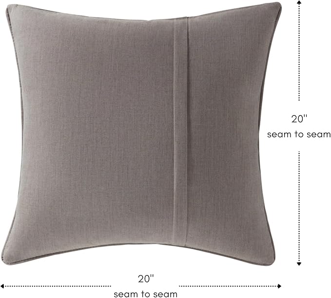 Greendale Home Fashions Sunbrella 20" Square Outdoor Throw Pillow with Removable Cover (Set of 2), Cast Shale 2 Count