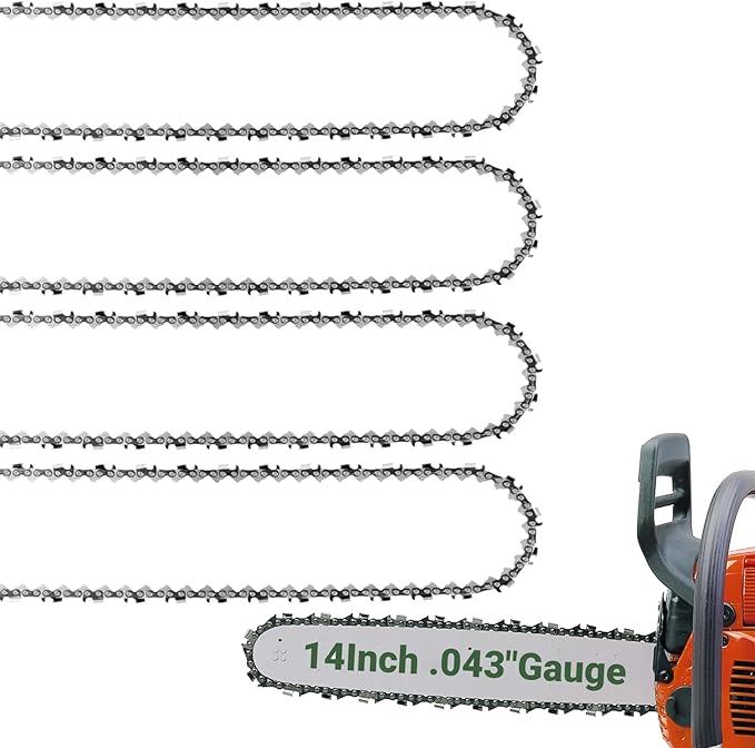 4Pcs 14 Inch Chainsaw Chain 3/8" LP Pitch .043" Gauge 52 Drive Links Compatible with EGO CS1400/1401, Makita XCU03, Worx WG384, Kobalt KCS 4040-06, Worx WG384, Ryobi - 49162749, R52 and More