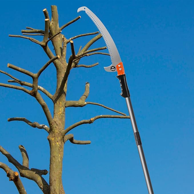 Walensee Pole Saws for Tree Trimming 7.7 FT Lightweight Manual Stainless Steel Extension High Pole Pruning Pole Saw with Blade for Trimmer Branches Pole Cutter and Pruner at Forestry Yard Garden Patio