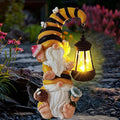 Garden Gnomes Outdoor Statue Solar Bee Garden Gnomes with Led Lantern Outdoor Decor for Yard,Patio,Lawn,Gnome Gifts for Women,Mom,Gnomes Decorations for Yard