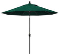 California Umbrella GSPT908302-5446 9' Round Aluminum Market, Crank Lift, Push Button Tilt, Black Pole, Sunbrella Forest Green Patio Umbrella, 9-Feet