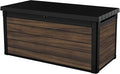 Keter Signature Collection 150 Gallon Resin Deck Box Organization and Storage for Patio Outdoor Cushions, Throw Pillows, Garden Tools and Pool Supplies, Rosewood