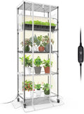 Bstrip Indoor Greenhouse with Grow Light, Mini Green house with 4 Pack 24W Full Spectrum Plant Lights with Timer, Plant Shelf with Tent for Indoor Plant, Seed Starting, Seed Tray, 23.5"x13.8"x59"