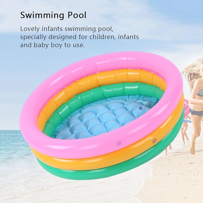 Children Swimming Pool, Round Shape Bright Color Baby Basin Pool, Inflatable Swimming Pool for Indoor (S)