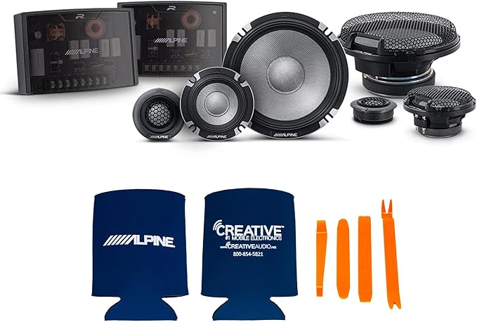 Alpine 6.5" R2 Pro-Series High-Resolution Speaker Bundle - A Pair of R2-S6533-Way Component Speakers & a Pair of R2-S652 6.5" 2-Way Component Speakers
