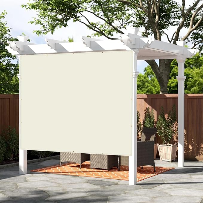 SUNNY GUARD Shade Cloth Custom Size 7x13 FT Sun Shade Screen Fabric Shade Cover Tarp with Grommets for Pergola Backyard Garden, Butter Cream(We Customized)
