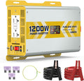 XWJNE 1200W Pure Sine Wave Power Inverter 12V DC to 120V GFCI AC Converter with LCD Display for Home, RV, Truck, Off-Grid Solar Power