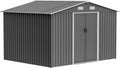 Spacious 10X8 FT Outdoor Storage Shed, All Weather Metal Sheds with Lockable Doors, Tool Shed for Garden, Patio, Backyard, Lawn, Black