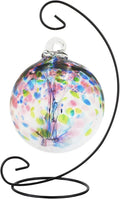 Dale Tiffany AC23211-D6 Rainbow Tree of Life Hand Blown Art Glass Ornament Witch Globe Gazing Ball, Hope, 6" Diameter with Stand