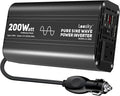 Pure Sine Wave Car Inverter 200 Watt 12V DC to 110V 120V AC Car Power Inverter Converter with 30W PD USB-C & QC3.0 USB-A Fast Charging for Vehicle Truck RV by Leesky