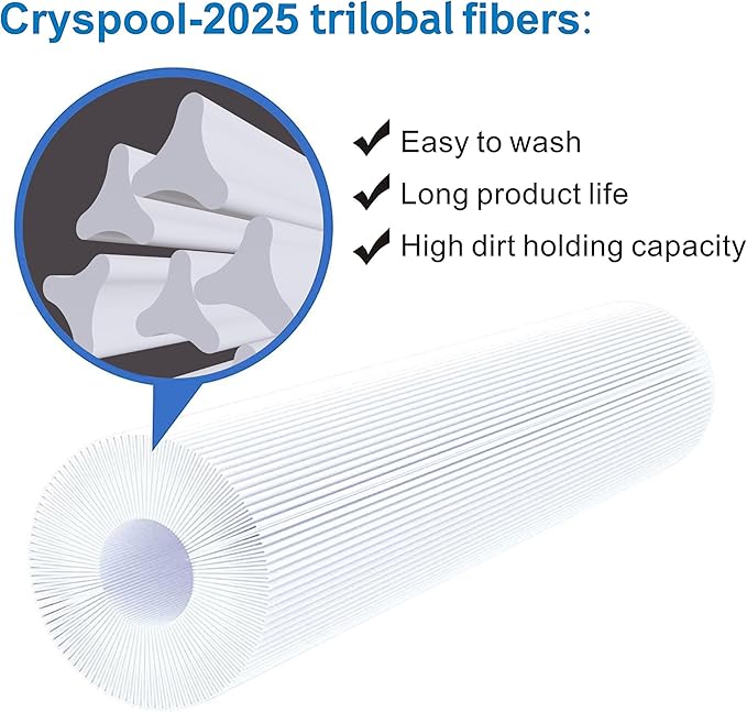 Cryspool® 04077 Compatible with Cal Spa Filters, 4CH-949, PWW50L, FC-0172, Rising Dragon, Dynasty Spas, 50 Sq. Ft Hot Tub Replacement Filter Cartridge, 2 Pack