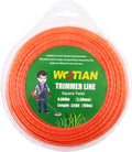 WOTIAN 080 Square Twisted Trimmer line 0.080-Inches Weed Eater String 328-Foot Square Twist Weed Wacker String of Nylon Compatible with Stihl Echo Universal Grass Cordless Electric Trimmer,Orange