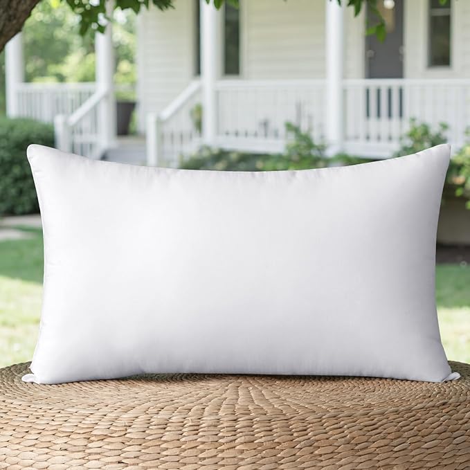 MIULEE 12x18 Pillow Insert Throw Pillow Insert, Outdoor Pillows Water-Resistant Premium Outdoor Pillow Stuffer Sham Lumbar for Couch Sofa Patio Furniture Cushion Porch Swing